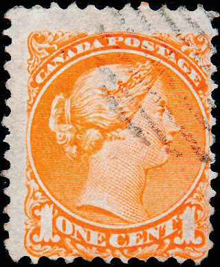 Канада 1882 год . Queen Victoria . 1 c . Каталог 20,0 €.  